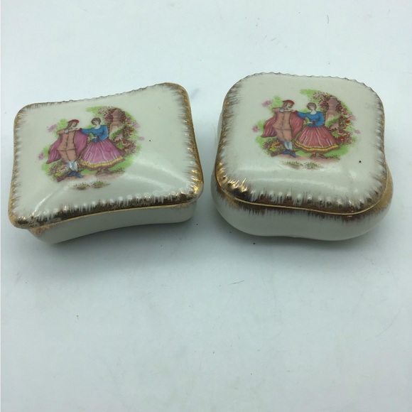 Vintage Porcelain Trinket boxes,set of 2 - Picture 4 of 4